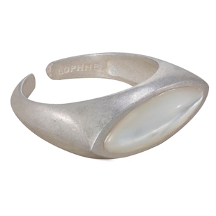 LOPHNE 小众设计菱形贝母戒指 中古纯银复古简约高级感开口可调节