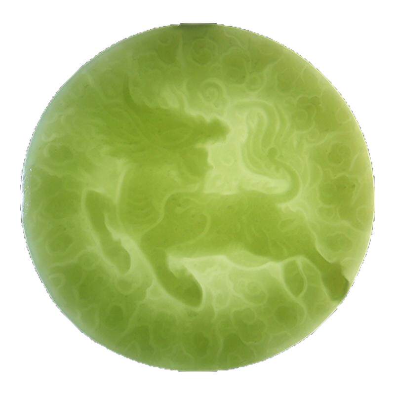和田玉麒麟吊坠圆牌祥瑞玉佩