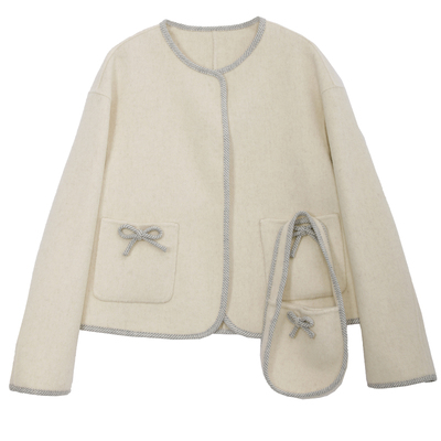 图曼朵复古羊毛呢子上衣