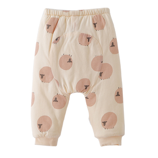 婴儿秋冬季棉裤男女宝宝保暖夹棉大屁屁裤新生儿裤子加厚款大pp裤