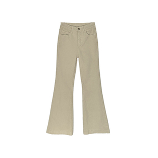 美拉德色系！~咖色加绒喇叭牛仔裤女新款秋冬修身显瘦微喇长裤子