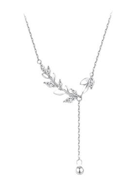 麦穗颈链99足银轻奢十字链女锆石