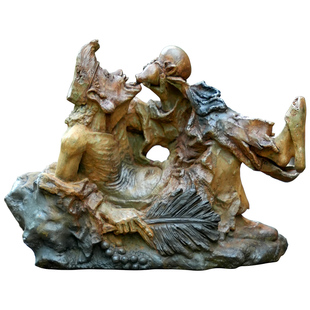 水磨坊中式创意济公佛像装饰客厅玄关人物造景布置中国风禅意摆件