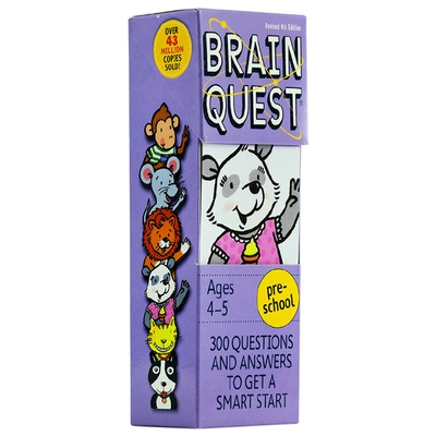 大脑任务智力开发卡片 学龄前4-5岁 英文原版 Brain Quest Preschool Ages 4-5 益智早教英语启蒙闪卡 美国学生全科练习 英文版