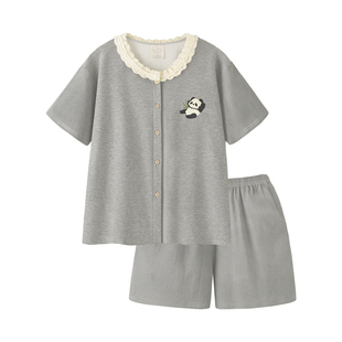 Pinksea纯棉睡衣女款2026新款夏薄款短袖短裤可爱家居服夏天套装