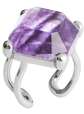 宝石鸡尾酒天然水晶法式原创戒指