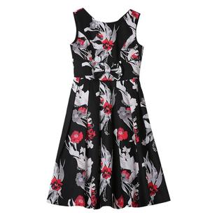 一线品牌女装高端欧货大摆无袖背心大码蓬蓬裙连衣裙夏小黑裙春秋