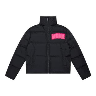 MEDM90鸭绒霓虹灯刺绣短款羽绒服男冬季潮流美式复古保暖休闲外套