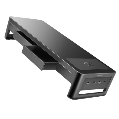 鹿为金属材质显示器增高架带抽屉