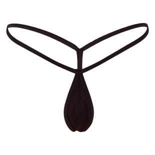 叶子媚 性感火辣内裤女透明冰丝迷你小裆丁字裤女一片式一线裆T裤