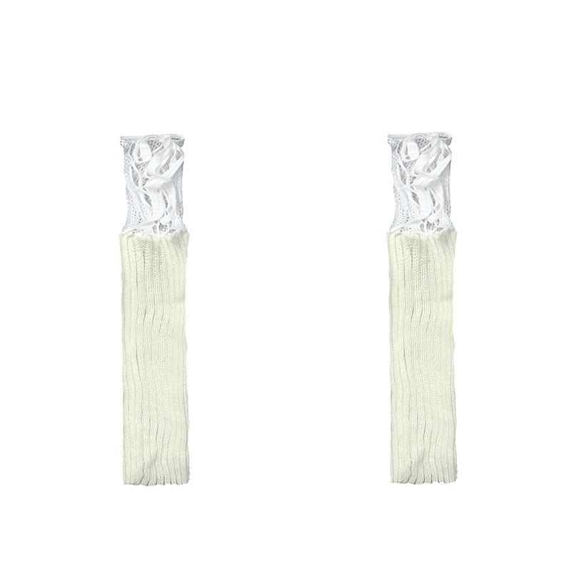 white socks绑带千禧风腿套y2k渔网中筒针织芭蕾黑色堆堆袜套ins