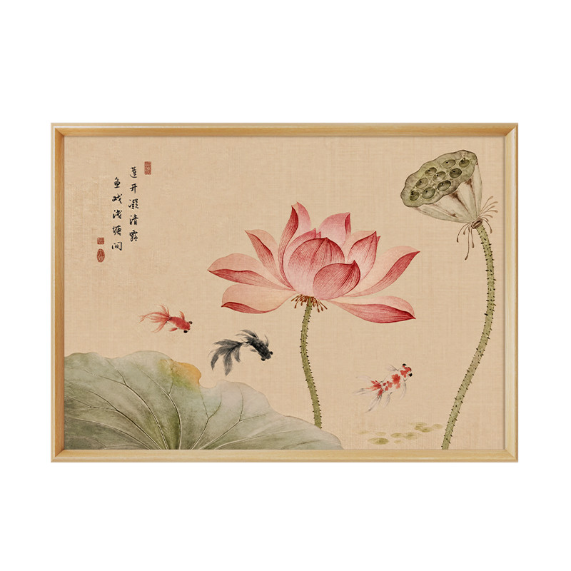 【新款7折】荷花电表闸箱装饰画
