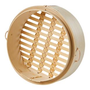 竹之森加白藤耳朵防烫竹蒸笼商用无胶水小笼包蒸屉家用纯手工笼屉