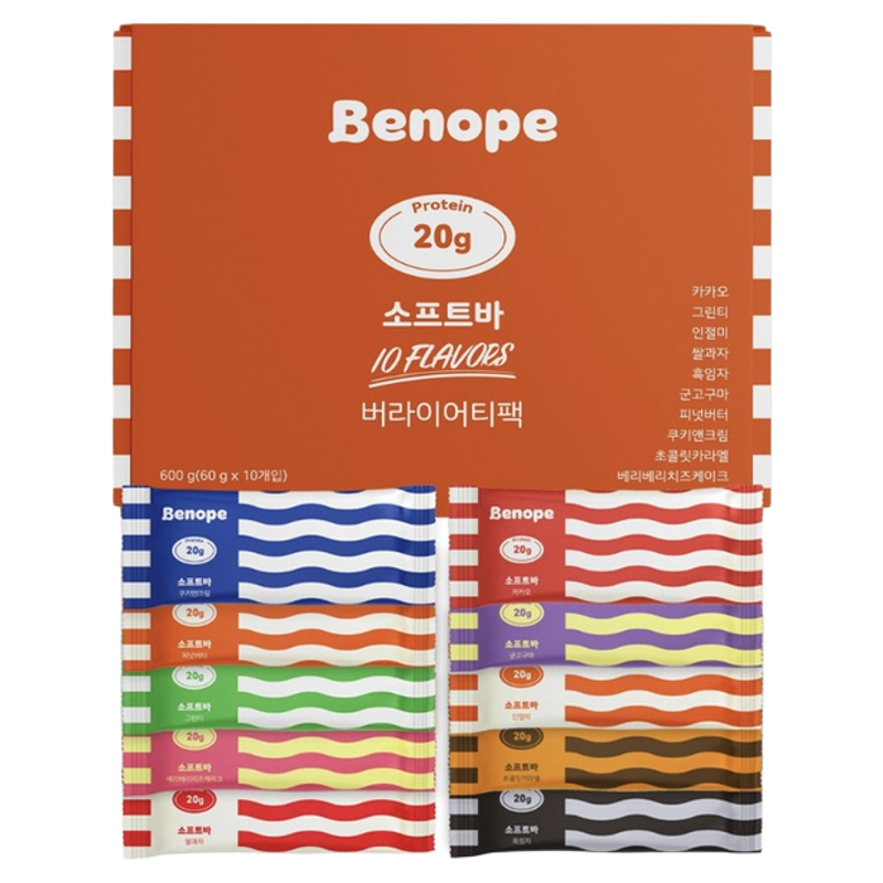 韩国直邮BENOPE贝诺夫饱腹低卡代餐蛋白棒软营养饼干健康办公零食