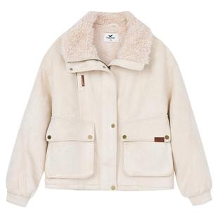 快鱼加厚麂皮绒外套女2025年冬复合羊羔毛内里加绒保暖简单百搭