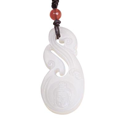 和合玉器和田玉挂件观音羊脂白玉