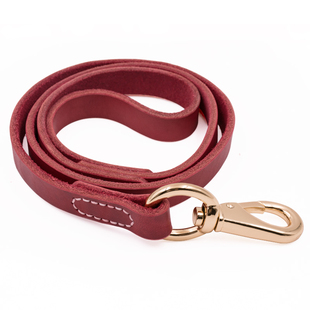 真皮宠物牵引绳中大型犬狗链子狗狗金毛边牧哈士奇法斗牛皮遛狗绳