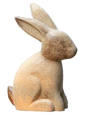 zakka木质做旧兔子diy素材摆件