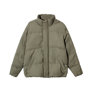 嘿马七作美式复古立领羽绒服男士冬季百搭舒适简约棉衣保暖外套