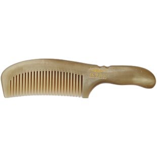 钻牛角尖湘西牛角梳二弯手柄尖角梳子男女梳美发梳刻字包邮10019