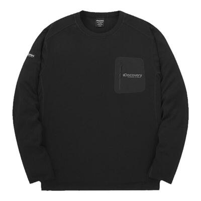 Discovery探索户外运动套头衫简约基础内搭休闲圆领长袖T恤男