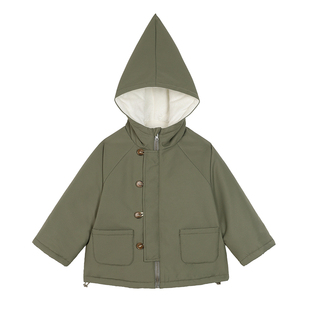 小O宝Okids童装宝宝棉服女加厚保暖2025冬装女童夹棉连帽外套棉袄
