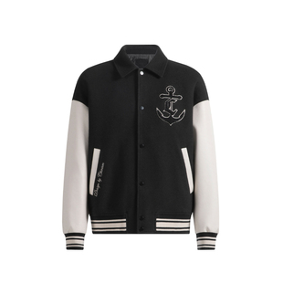 CH丨重工刺绣拼接棒球服夹克男秋季新款休闲美式撞色潮牌翻领外套