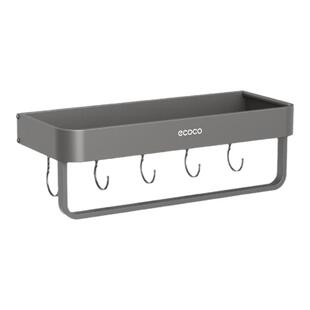 ecoco枪灰厨房置物架免打孔壁挂式调料架多功能家用大全收纳架子