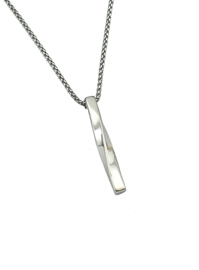 钛钢INS欧美条柱吊坠百搭项链