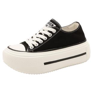 厚底增高休闲板鞋女2026新款春季百搭轻便软底小白鞋女款帆布鞋子