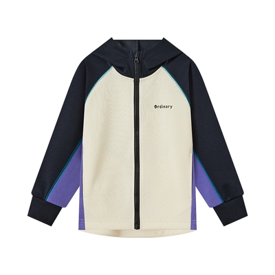 多多家男童连帽外套2026春装新款春秋儿童男孩拼色印花休闲上衣潮