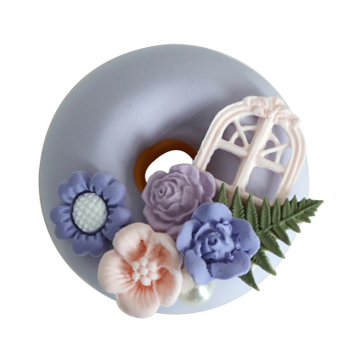 繁花系列仿真蛋糕紫色假饼干摆件