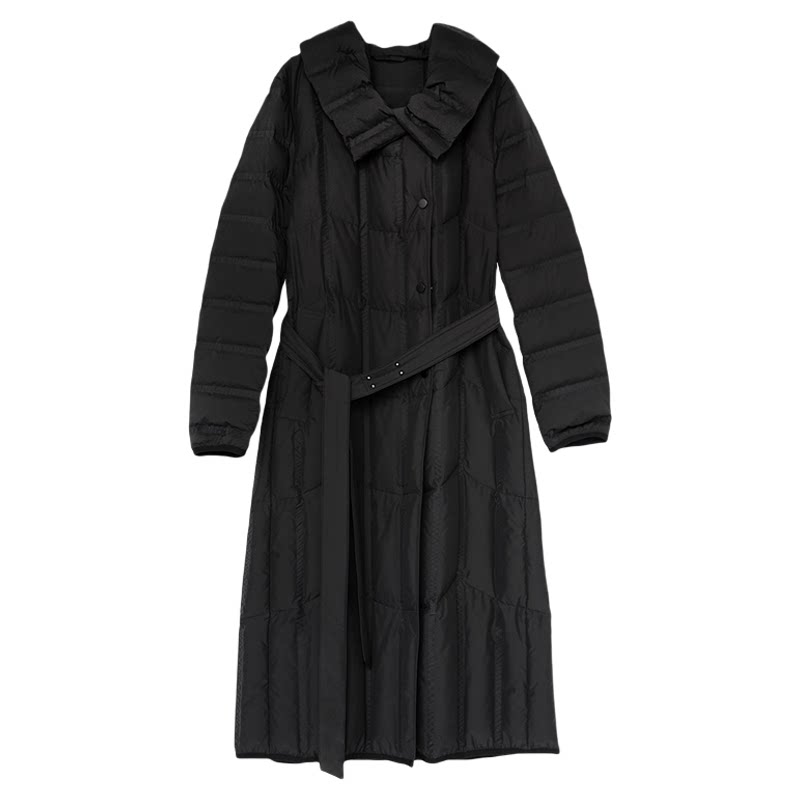 纳帕佳过膝连帽显瘦羽绒服女款