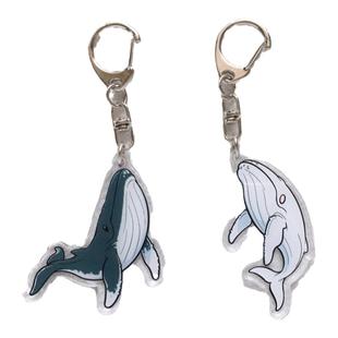 情侣钥匙扣白化鲸鱼双面亚克力挂件创意小礼品原创设计鲸岛Life
