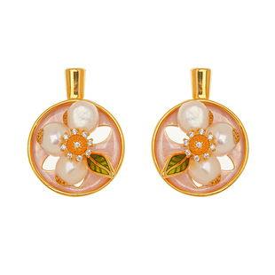 A珍珠花耳钉耳环2025新款爆高级感轻奢巨好看独特漂亮女人味绝美