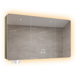 太空铝卫生间智能单独洗手台门后收纳内置物架挂墙式定制浴室镜柜