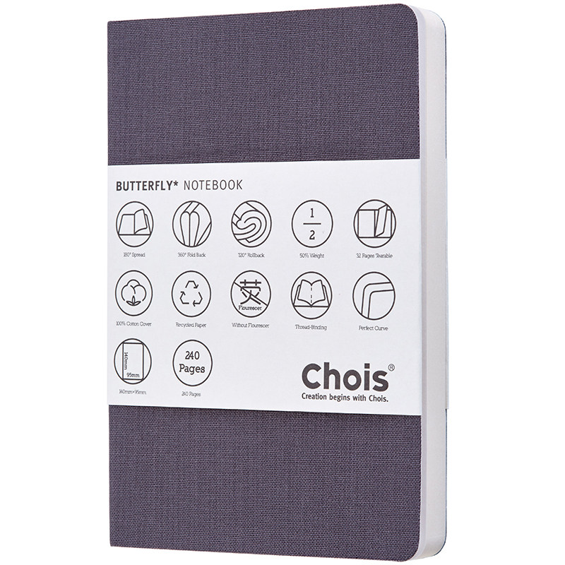 轻便棉布再生纸A5笔记本CHOIS