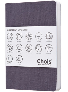 轻便棉布再生纸A5笔记本CHOIS