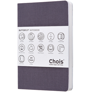 Chois轻型本 环保超轻便携记事本A5手帐本简约笔记本(送中性笔)