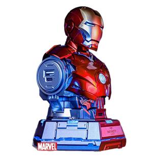 正版丨钢铁侠胸像充电器65W快充中心站手办模型可动男生摆件玩具