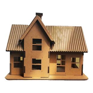 谷乐品环创手工瓦楞纸板大别墅模型设计制作道具摆件房子作业