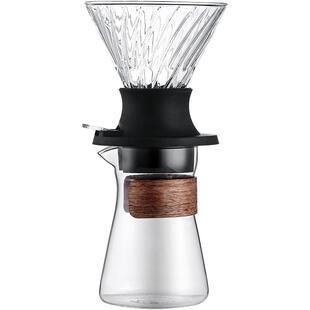 Bincoo聪明杯V60咖啡玻璃滴斜纹螺旋咖啡滤杯分享壶手冲咖啡套装