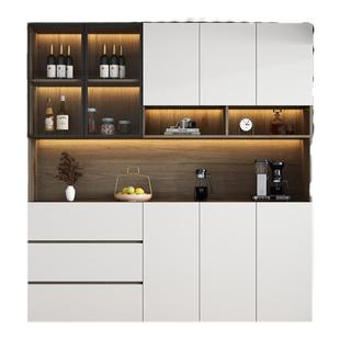 餐边柜实木靠墙一体高柜客厅酒柜定制茶水柜现代简约储物柜置物柜