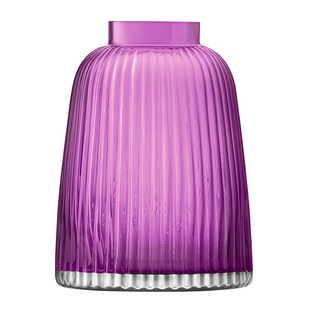 英国LSA百褶创意彩色水晶玻璃花瓶摆件 轻奢手工北欧装饰花器透明