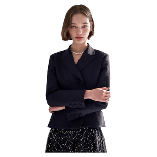 显瘦修身短款西服女外套2025春季职业白领优雅气质成熟知性小西装