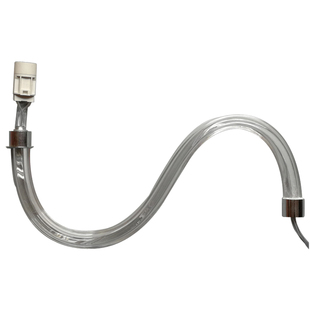 水晶蜡烛吊灯灯臂玻璃配件透明琥珀奶白S形玻璃弯管蜡烛灯银色头