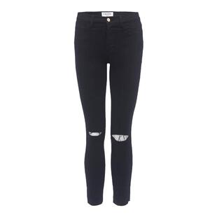FRAME 女士经典高腰高弹修身破洞牛仔裤SKINNY