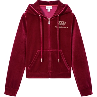 Juicy Couture橘滋【极光丝绒】外套女25秋冬新款连帽加厚上衣