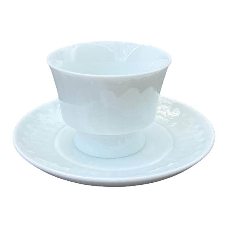 仿宋湖田影青盖碗茶杯套装整套 家用陶瓷功夫茶具文人茶器礼盒装