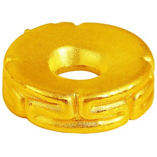 24K纯黄金足金万字回纹隔片车轮3D硬金垫片文玩手串金配饰隔珠